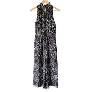 Ted Baker Marcela Hazel Halter Wide Leg Jumpsuit Size 4 Black Floral New